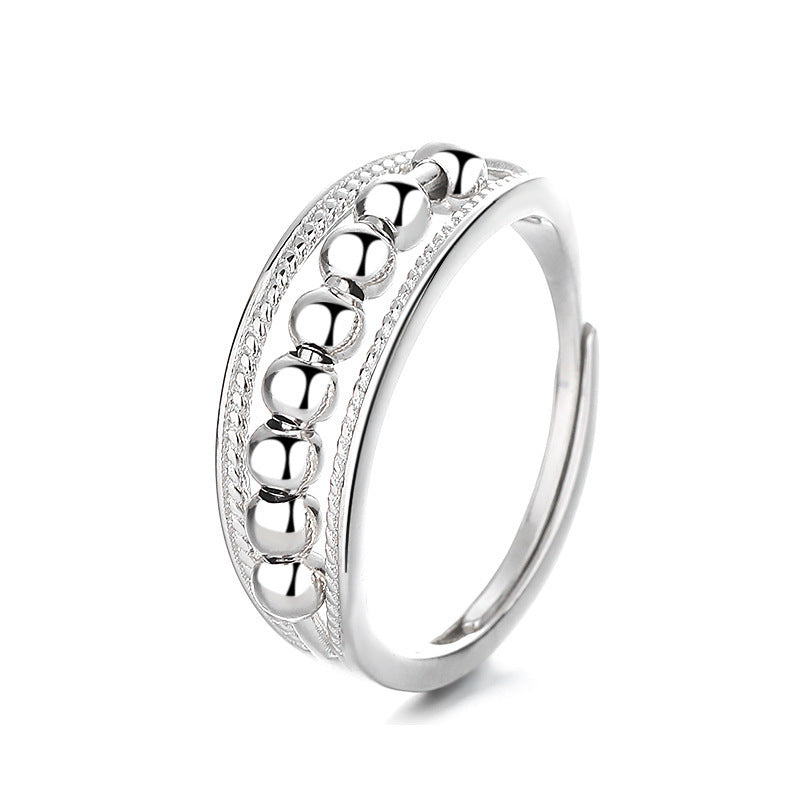 Polka Dot Bead Rotatable Ring for Women