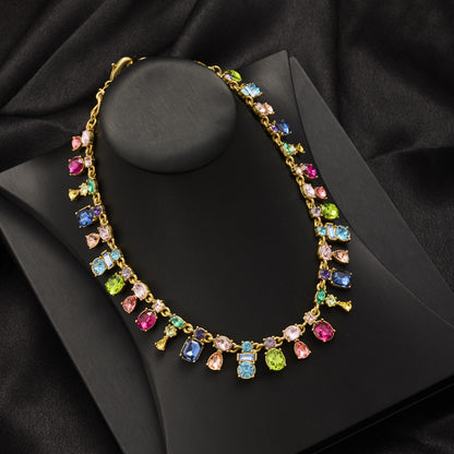 Colorful Crystal Light Luxury Clavicle Necklace
