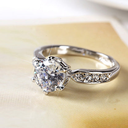 Elegant and luxurious wedding ring, women's Korean style