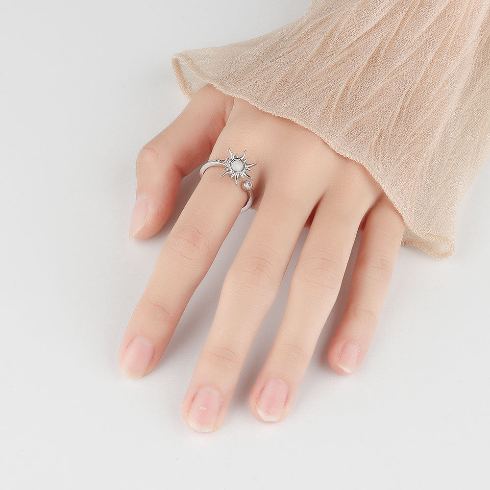 Sunflower Rotating Ring Anti-Stress Fidget Ring for Women