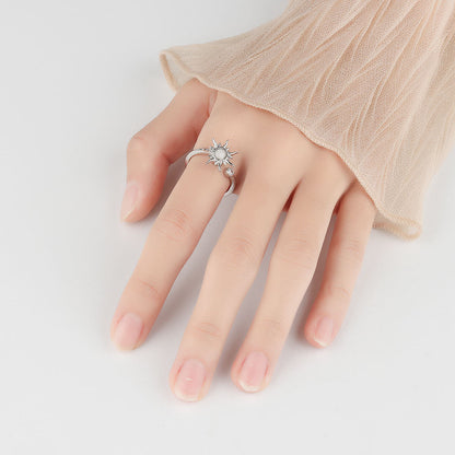 Sunflower Rotating Ring Anti-Stress Fidget Ring for Women