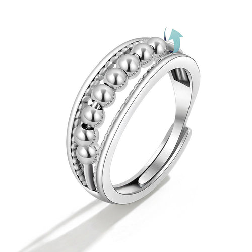 Polka Dot Bead Rotatable Ring for Women