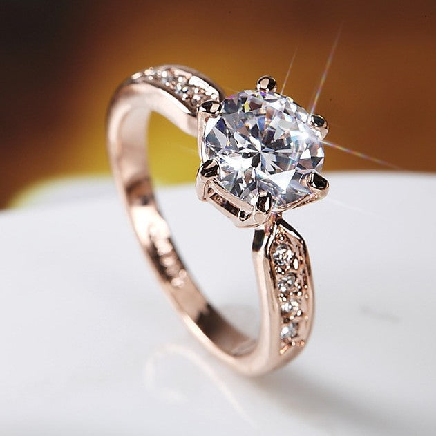 Elegant and luxurious wedding ring, women's Korean style