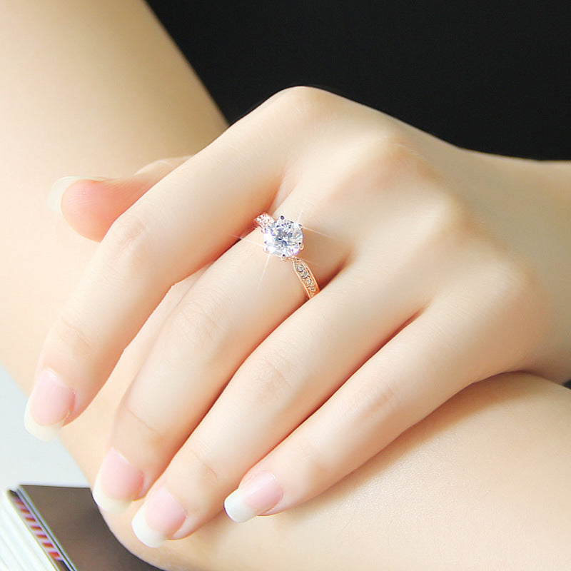 Elegant and luxurious wedding ring, women's Korean style