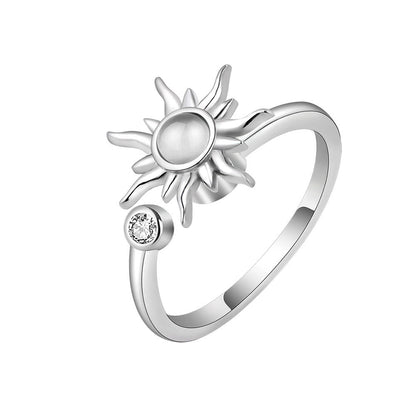 Sunflower Rotating Ring Anti-Stress Fidget Ring for Women