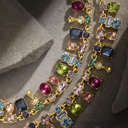 Colorful Crystal Light Luxury Clavicle Necklace