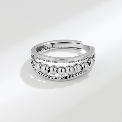 Polka Dot Bead Rotatable Ring for Women