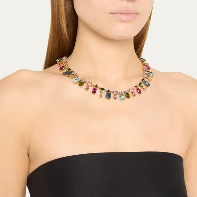 Colorful Crystal Light Luxury Clavicle Necklace