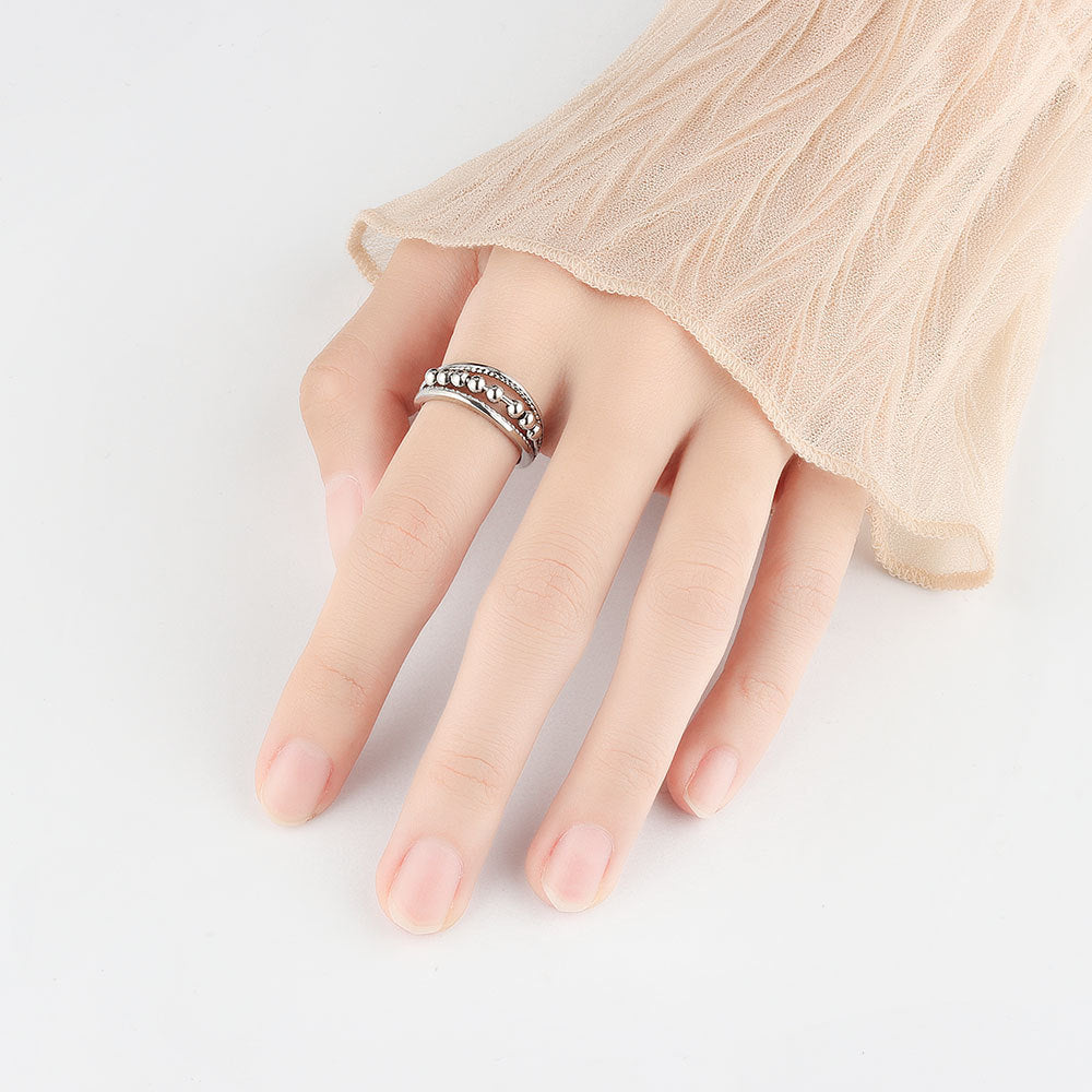 Polka Dot Bead Rotatable Ring for Women