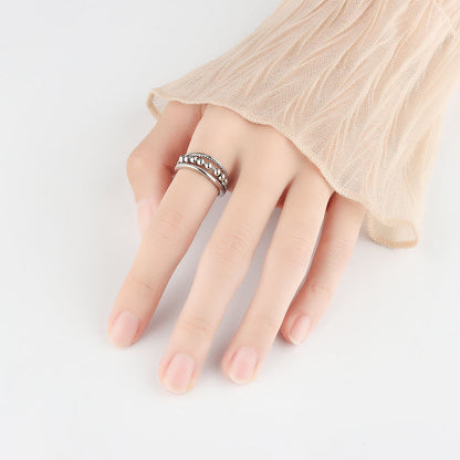 Polka Dot Bead Rotatable Ring for Women