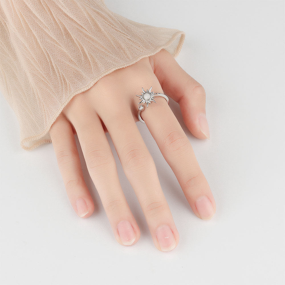 Sunflower Rotating Ring Anti-Stress Fidget Ring for Women