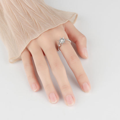 Sunflower Rotating Ring Anti-Stress Fidget Ring for Women