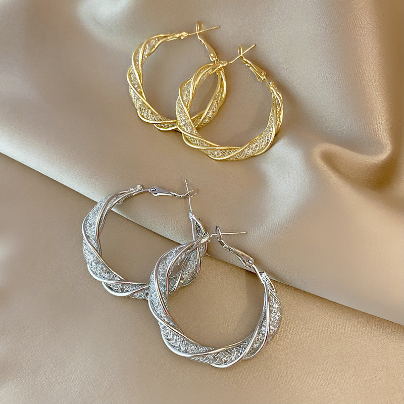 Twisted Metal Earings Irregular Hollow Metal Earings