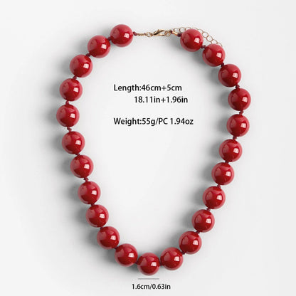 Bohemian Style Round Acrylic Bead Women's Beaded Necklace