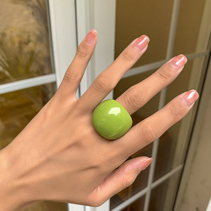 Artistic Retro Resin Geometric Ring, Unique Style Index Finger Ring