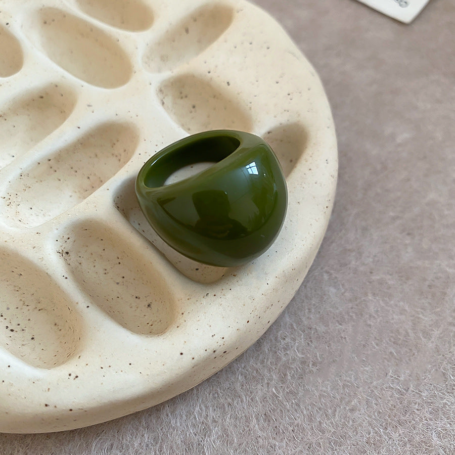 Artistic Retro Resin Geometric Ring, Unique Style Index Finger Ring